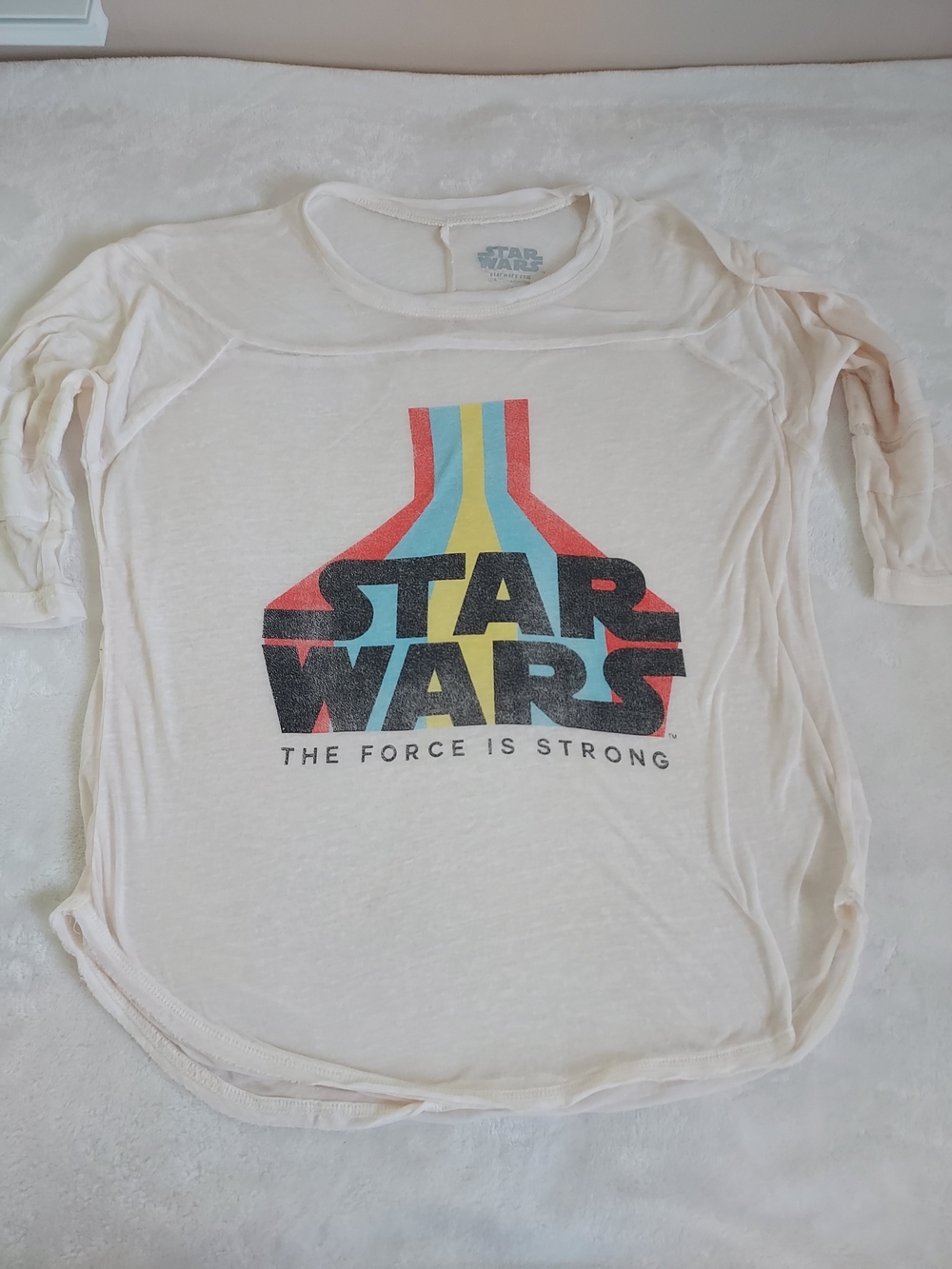 Star Wars Cream Burnout Jersey The Force Is Strong Graphic